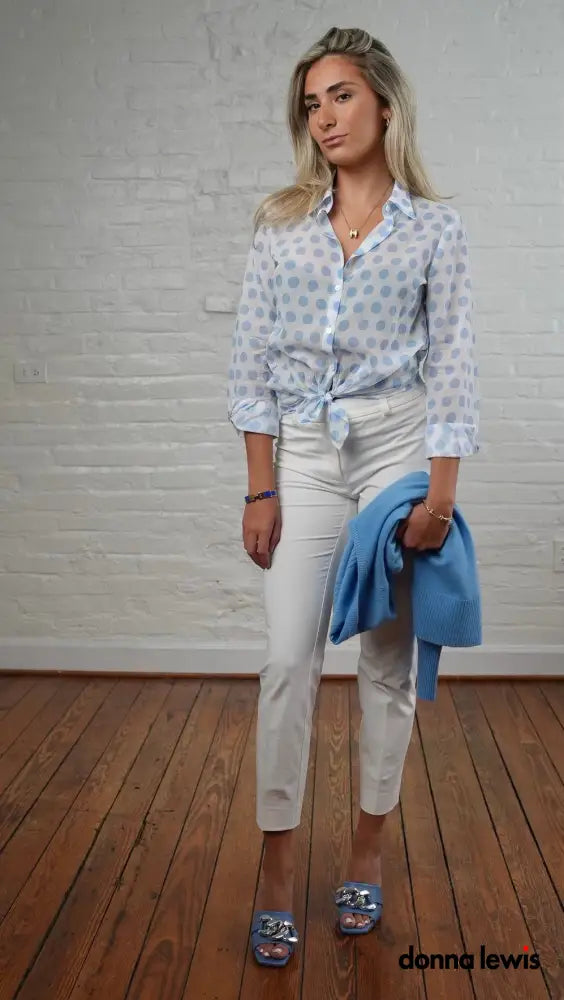 Camicettasnob | Polka Dot Shirt 40 / Sky Women’s